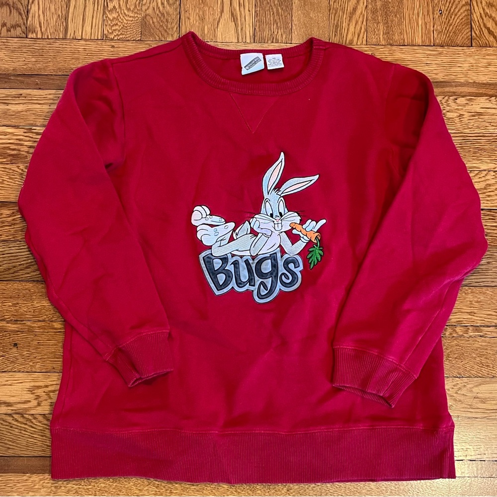 90s Looney Tunes Bugs Bunny‎ Red Crewneck XS
